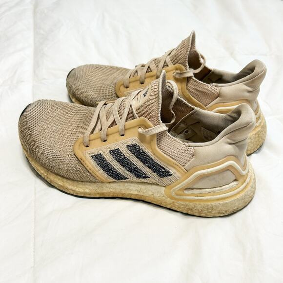 Adidas UltraBoost 20 SB Parley Running Shoes Tan Navy Women’s Size 8 Worn - Picture 3 of 8